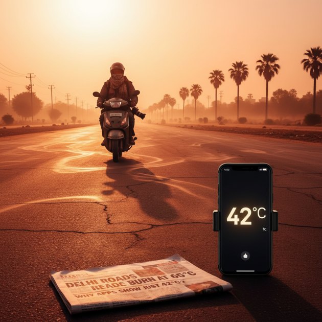 Delhi Heat: Why Weather Apps Show 42°C When Roads Burn at 65°C? — Weather — Trend Duniya